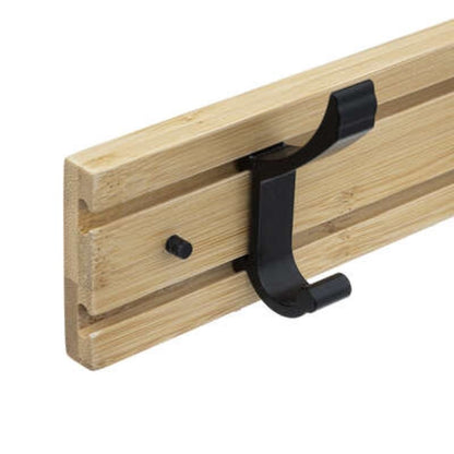 Porte-Manteau en Bambou avec 4 Crochets L 40 x P 7,7 x H 4,5 cm