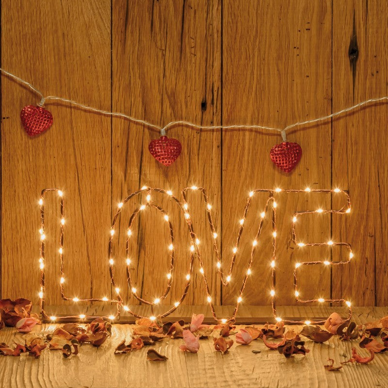 LOVE Cuivre Marron Micro LED 36cm Blanc chaud