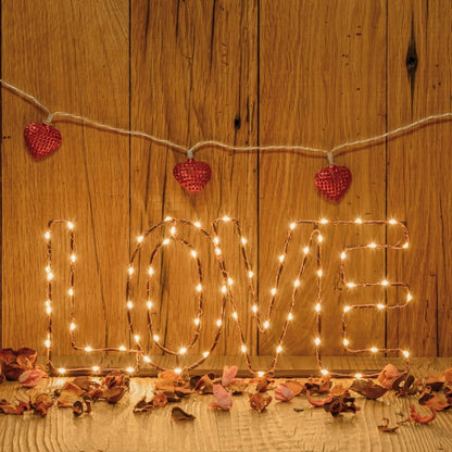 LOVE Cuivre Marron Micro LED 36cm Blanc chaud