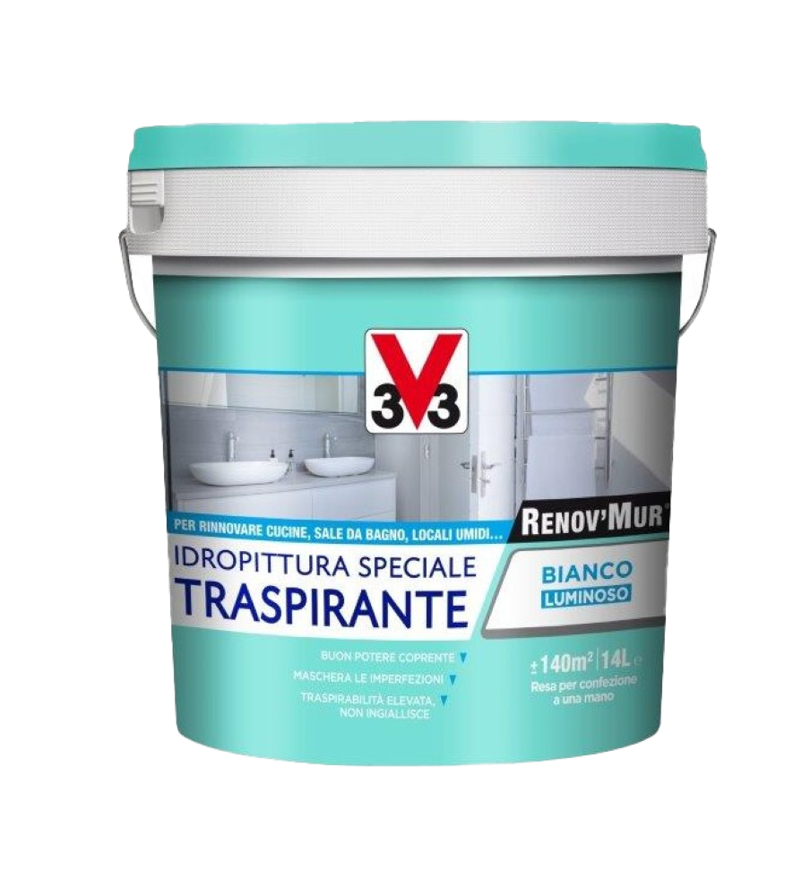 Peinture à l'eau transparente blanc brillant 14 litres