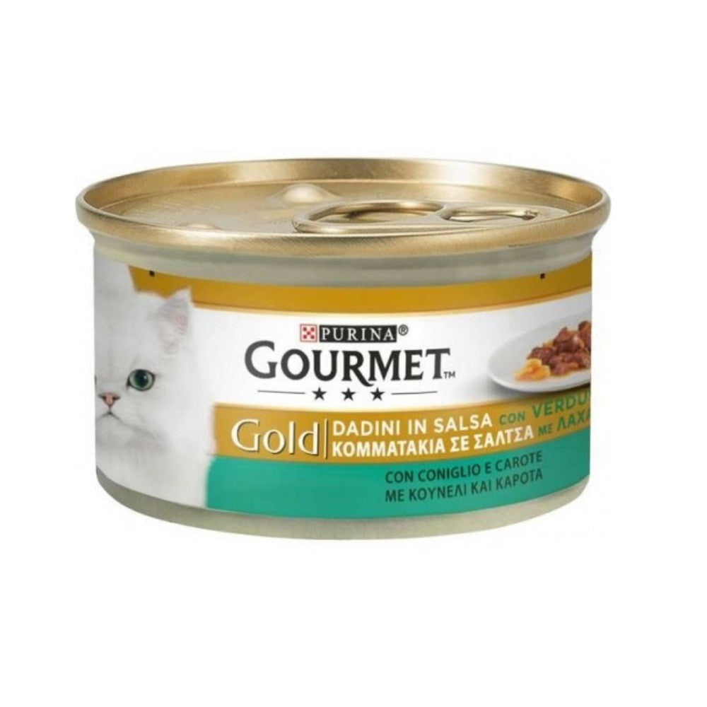 Gourmet Gold Dés de lapin et sauce aux carottes Purina 85 grammes