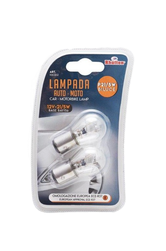 Lampe Auto-Moto X2 - Homologation Européenne Ece-R37, 12V - P21/5W