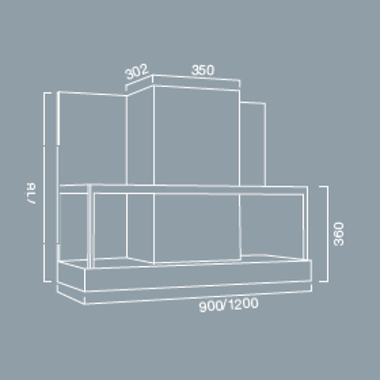 Hotte aspirante ETRA en inox bruni 90 cm