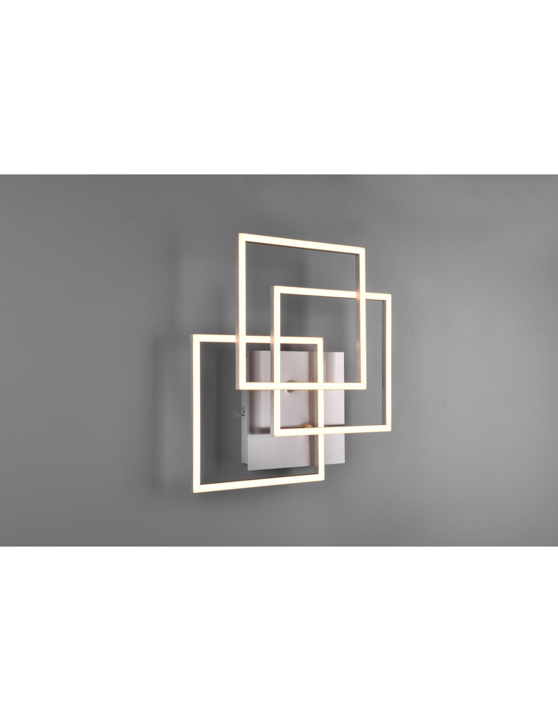 Plafonnier 3 Carrés Réglables Variateur LED Mobile Nickel Trio Lighting