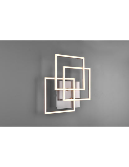 Plafonnier 3 Carrés Réglables Variateur LED Mobile Nickel Trio Lighting