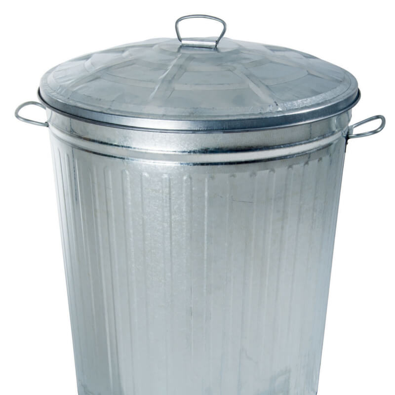 Poubelle galvanisée 35 litres, hauteur 37 cm