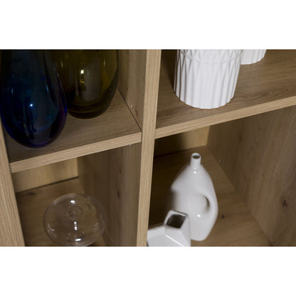 Armoire colonne avec 1 porte et 4 compartiments - Ladama - Chêne Miel - 160x51,40x35,00 cm