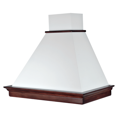 Hotte MARY, inox blanc, structure bois tabac, 60 cm