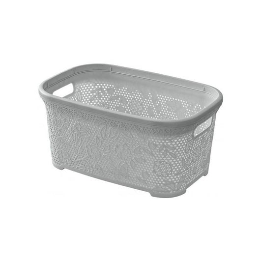 Panier à linge gris avec motif floral, 27 Lt