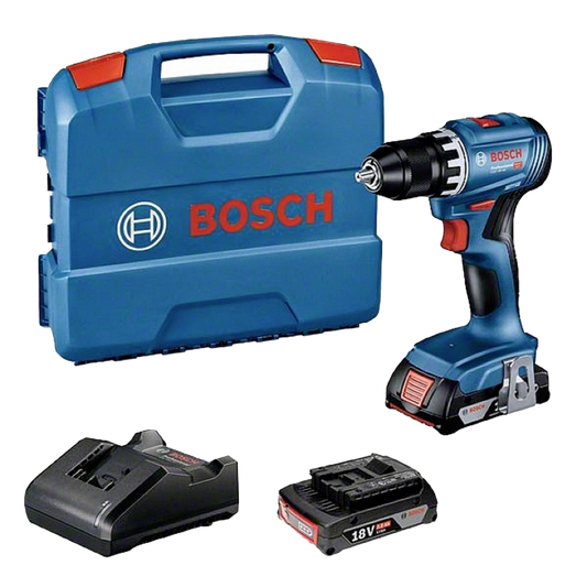 Bosch Professional Perceuse-visseuse 18 V/2,0 Ah Li-Ion, mouvement de couple maximum 21 Nm, 45 Nm, diamètre de vis 8 mm