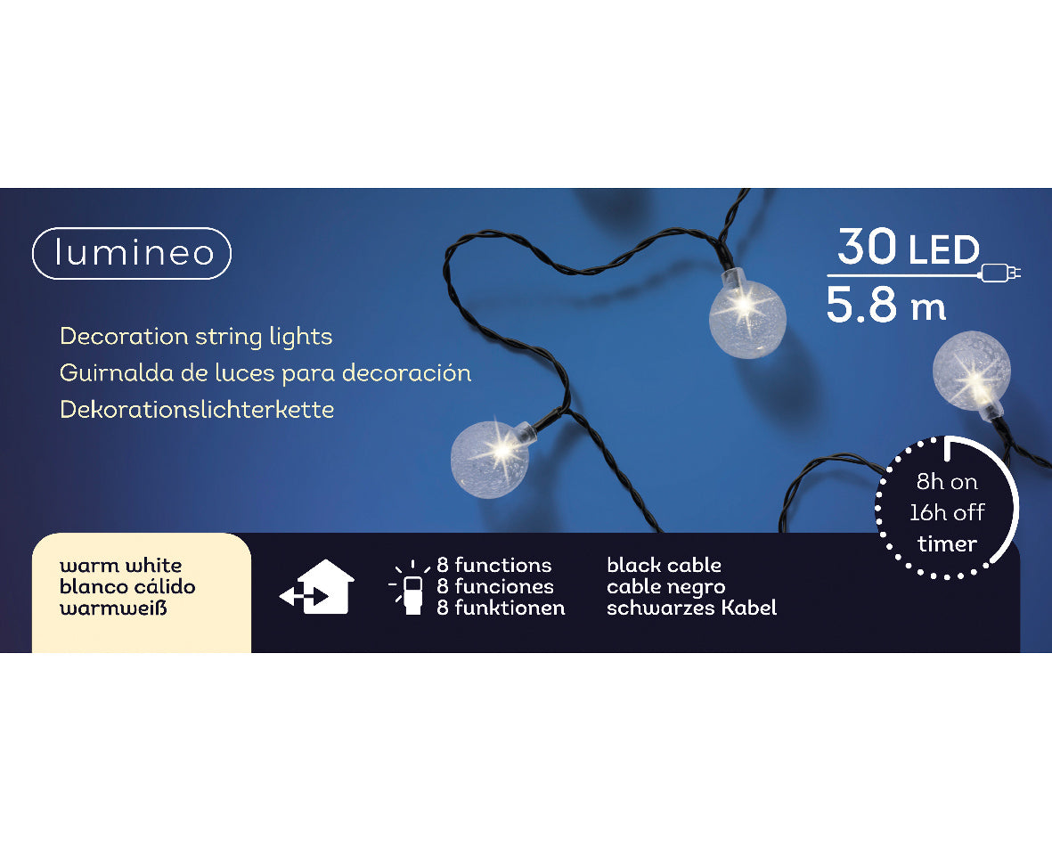 Lampes corde LED décoratives avec 8 fonctions effet scintillant pour extérieur L 580 cm
