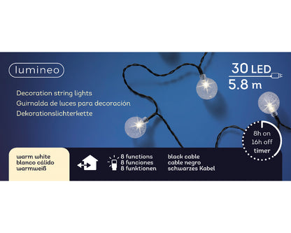 Lampes corde LED décoratives avec 8 fonctions effet scintillant pour extérieur L 580 cm