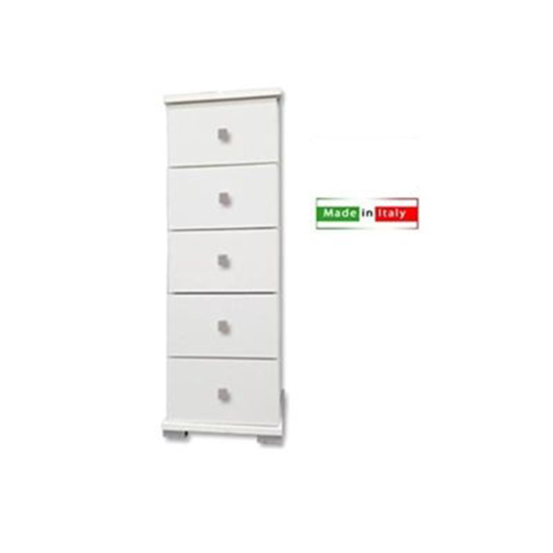 Commode bébé avec 5 tiroirs en bois blanc 32x32x93 cm