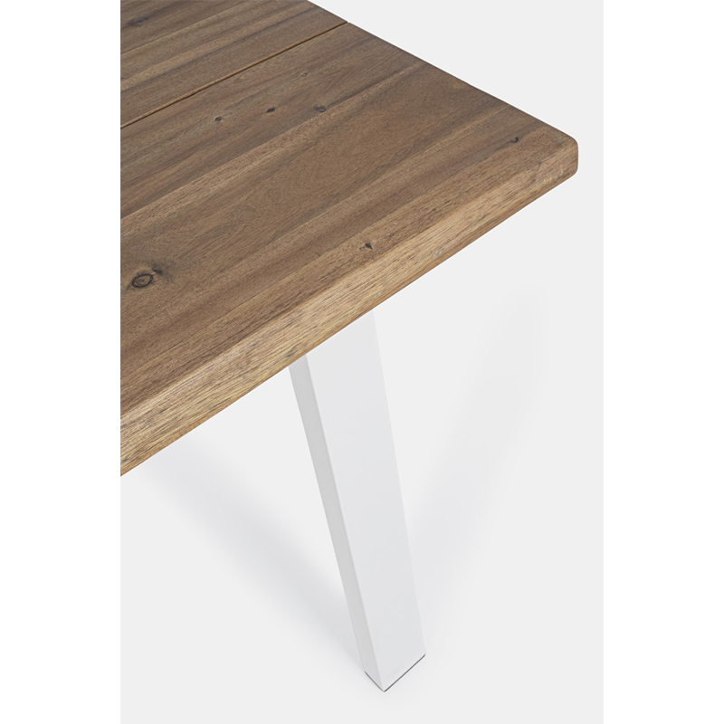Table fixe Oslo 200 x 100 - Structure en acier peint et plateau en bois naturel