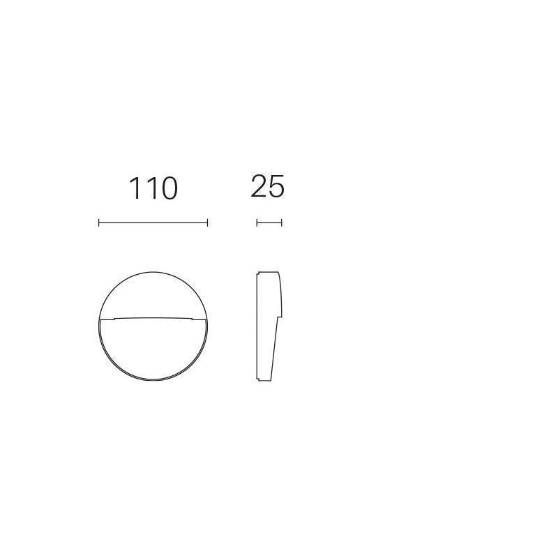 Balise de marche 3W LED 4000K géo ronde ligne blanche