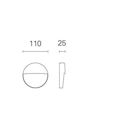 Balise de marche 3W LED 4000K géo ronde ligne blanche