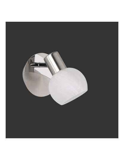 Spot Plafond 1xE14 Antibes Nickel Et Verre Blanc Trio Lighting