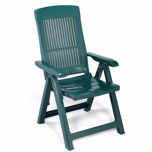 Fauteuil Pliant Tampa en Résine Verte - 60 x 61 x 109 cm