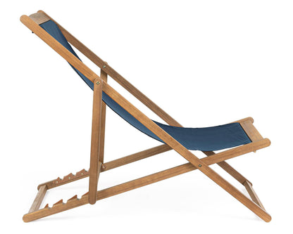 Chaise longue Noemi Bleue en bois d'acacia et polyester