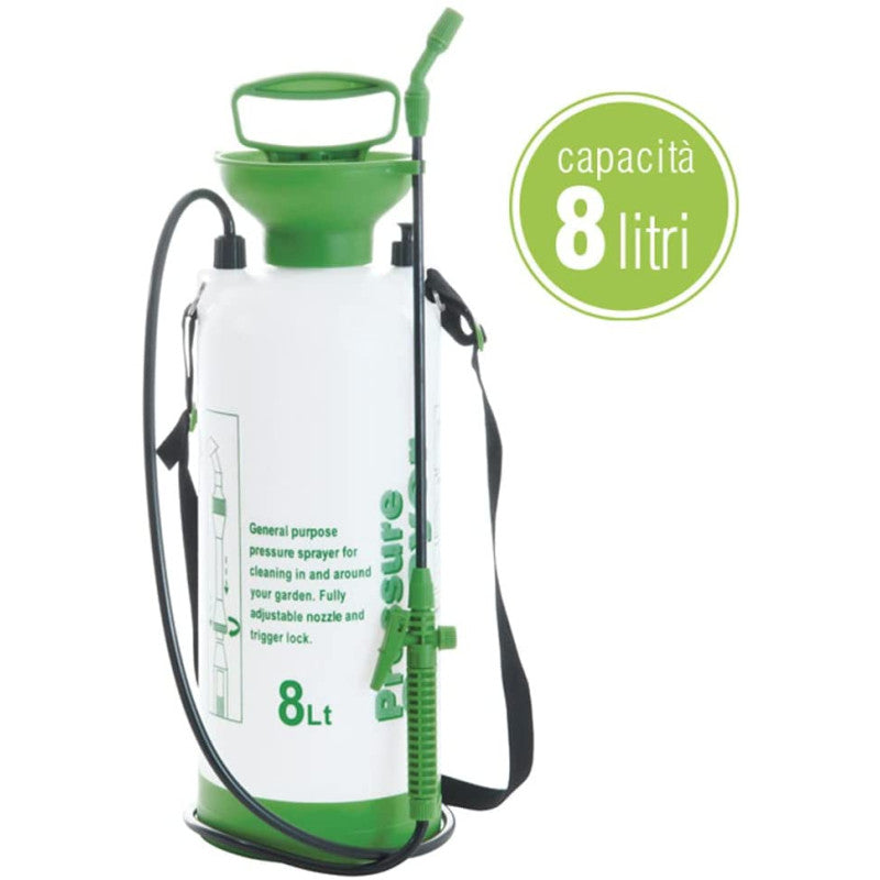 Pompe pulvérisateur à pression 8 litres pour jardinage avec pulvérisateur pour plantes 18x56x18 cm