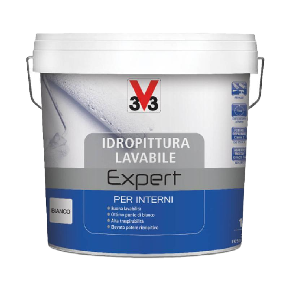 Peinture à l'eau lavable 4L - Couleur blanche, bonne lavabilité, excellente blancheur, haut pouvoir garnissant et haute respirabilité