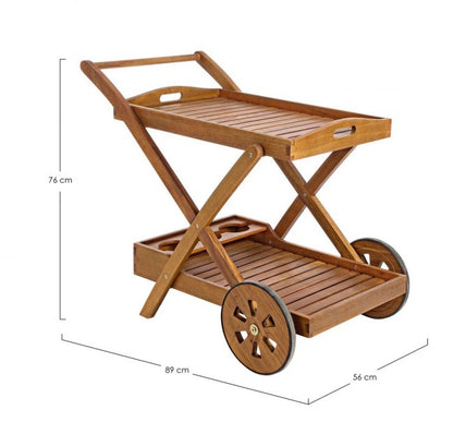 Chariot Noemi en bois mélaminé 89x56x76h cm