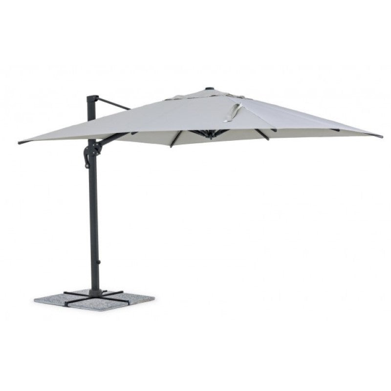 Parasol à Bras en Aluminium Ines 3x3m - Gris Clair