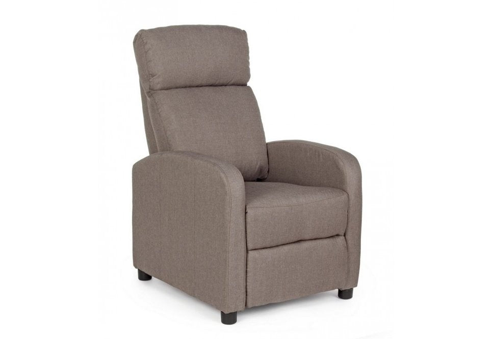 Fauteuil Inclinable Tabac Elodie Text - Dimensions : 67,5a x 90,5/140b x 98h x 45,5h1 x 61,5h2 cm