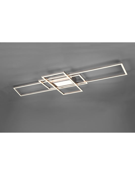 Plafonnier Irvine 3 LEDs Rectangle 60w Nickel L105 cm Intensité variable Trio Lighting