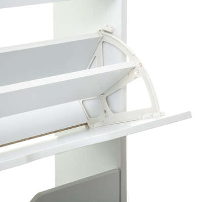 Etagère à chaussures blanche 3 tiroirs - 60x23x118 cm