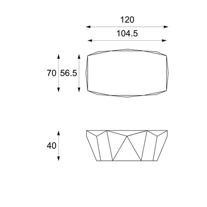 Table basse moderne en pierre fossile grise 120 x 70 xh 40 cm