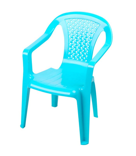 Chaise de jardin empilable pour enfant en plastique bleu - Dimensions 52x37x35 cm