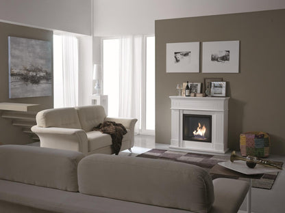 Biocheminée design au sol au bioéthanol blanc 102 x 37 xh 110 cm