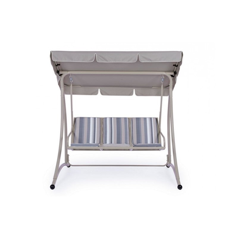 Balancelle Trois Places en Acier Ivoire GRELY 190x120x185h cm