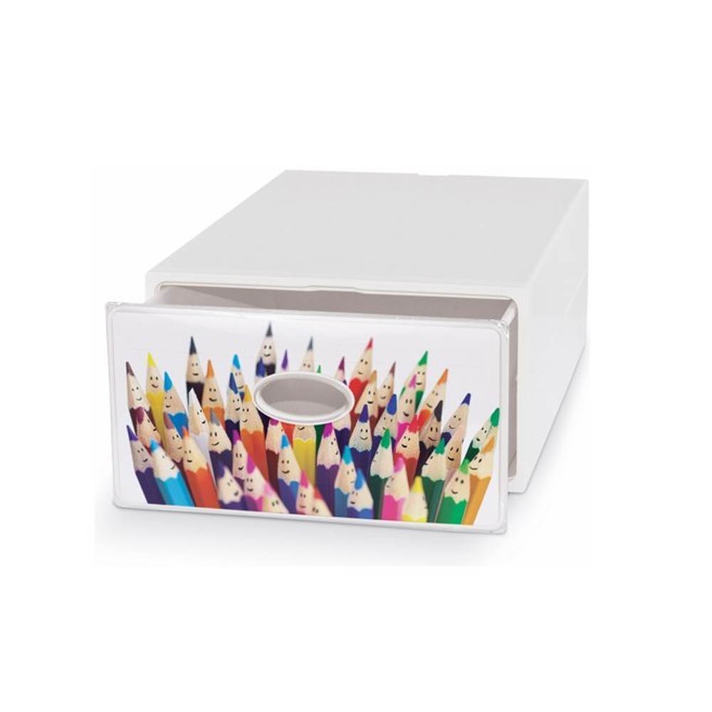 Tiroir conteneur de rangement polyvalent 28x40x15 H qbox Art Déco Domopak