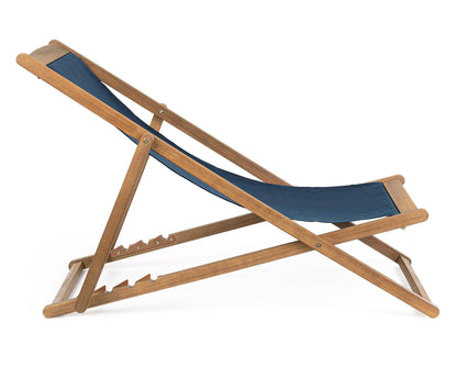 Chaise longue Noemi Bleue en bois d'acacia et polyester