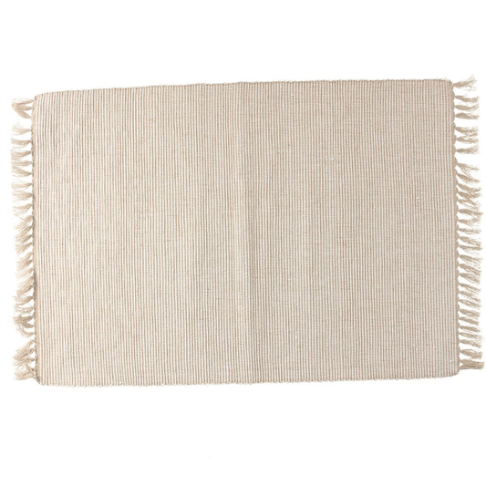 Set de table rectangulaire 35x50 cm en coton recyclé beige Basic Line