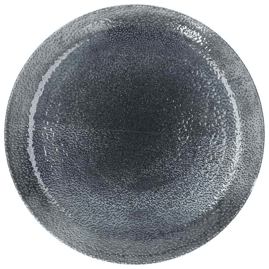 Assiette Coupée Ronde 31 cm Bleu Iride Porcelaine Rustique Chic