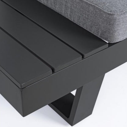 Ensemble salon d'angle avec coussins couleur anthracite