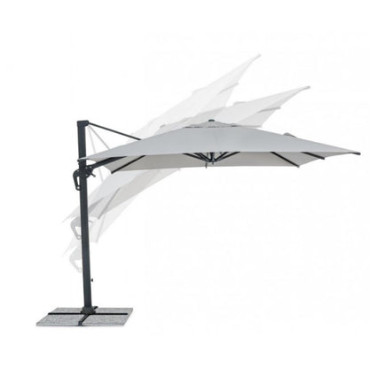 Parasol à Bras en Aluminium Ines 3x3m - Gris Clair