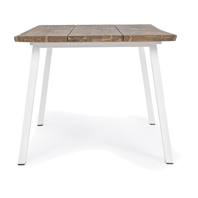 Table fixe Oslo 200 x 100 - Structure en acier peint et plateau en bois naturel