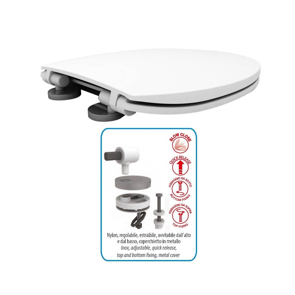 Abattant WC modèle AP fermeture lente blanc