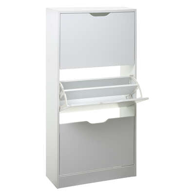 Etagère à chaussures blanche 3 tiroirs - 60x23x118 cm