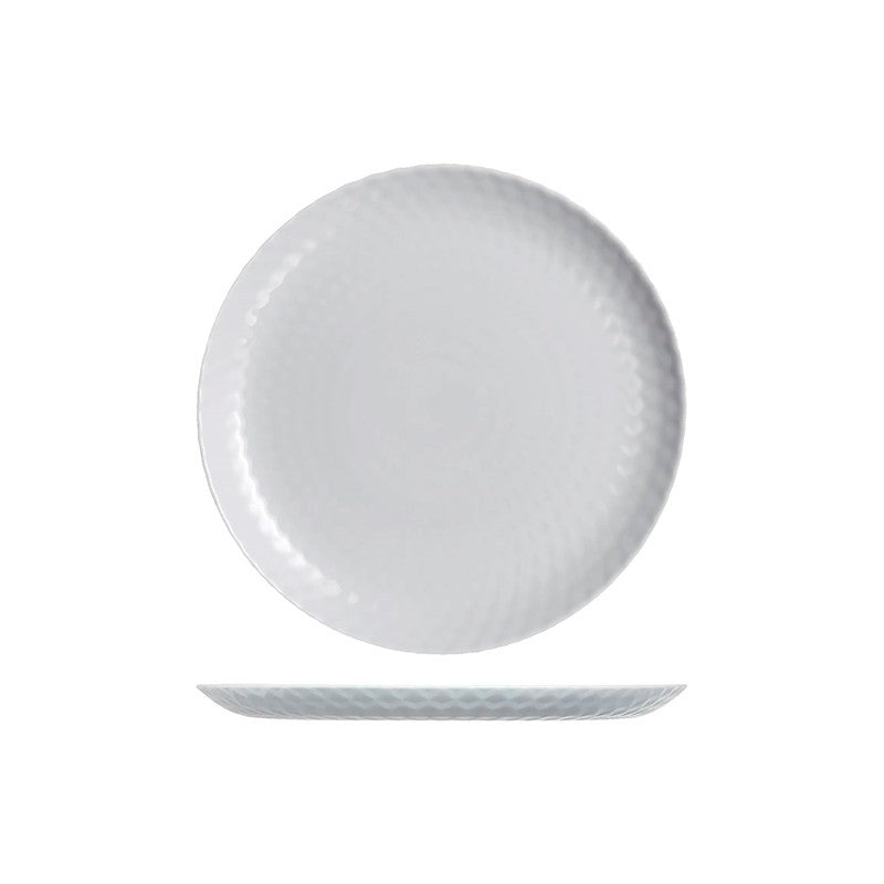 Assiette plate Pampille Ø 25 cm en verre opale gris clair