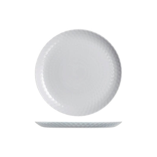 Assiette plate Pampille Ø 25 cm en verre opale gris clair