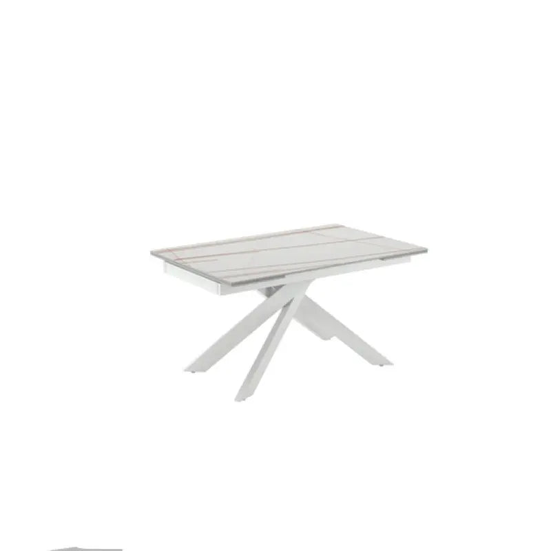 Table extensible Ares 140-200 cm x 80x76h céramique effet marbre blanc