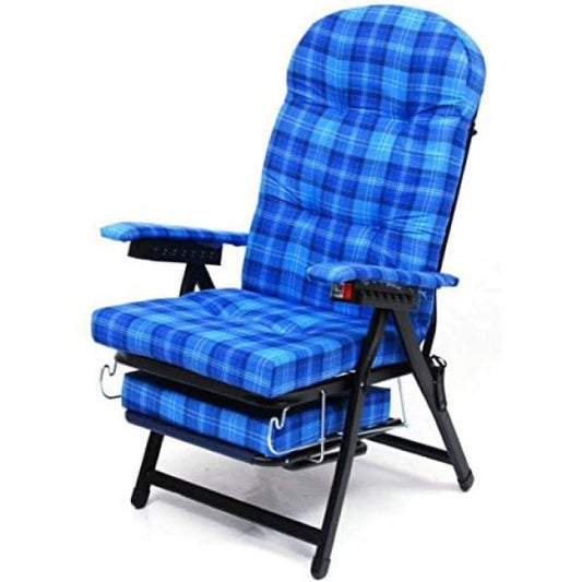 Straio Karina blu con schienale regolabile e cuscino anatomico cm 68x68x110h