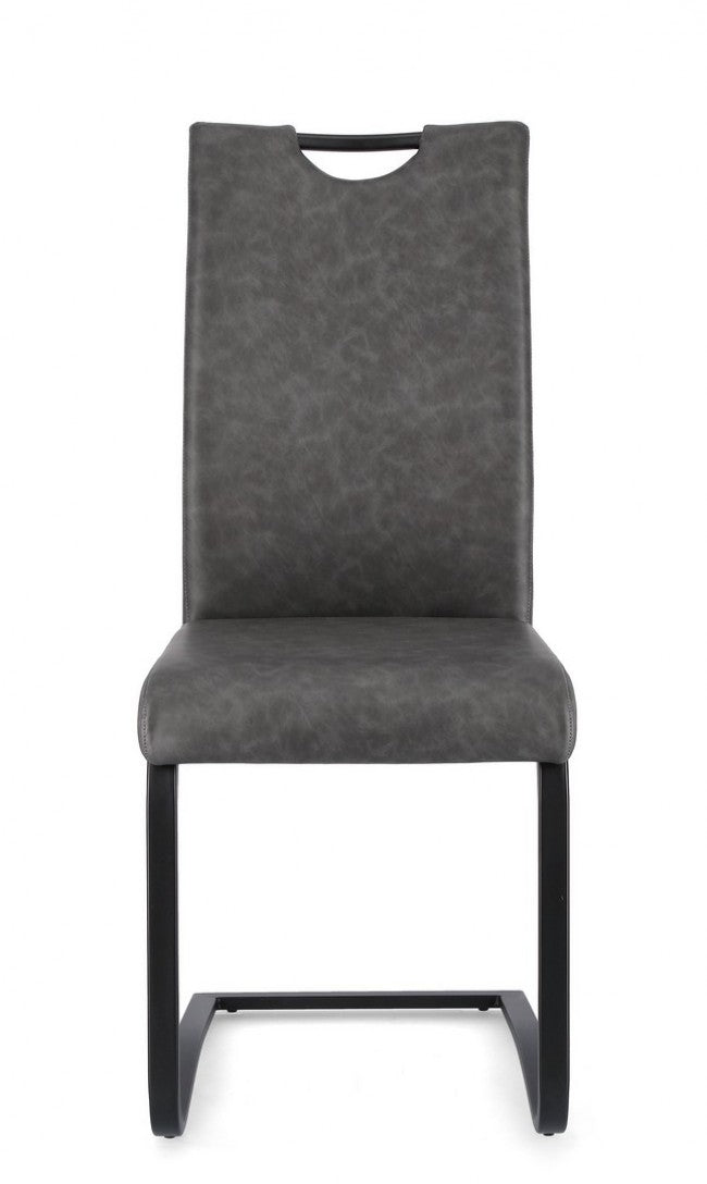 4x Sedia ecopelle antracite 42x56x102