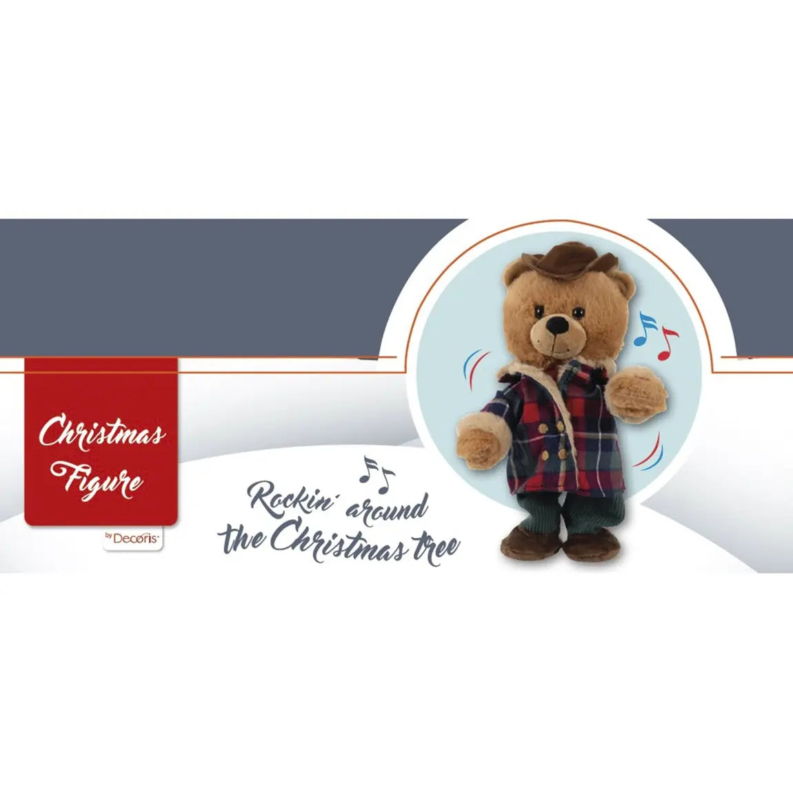 Orso natalizio con movimento 10 × 16 × H32 cm