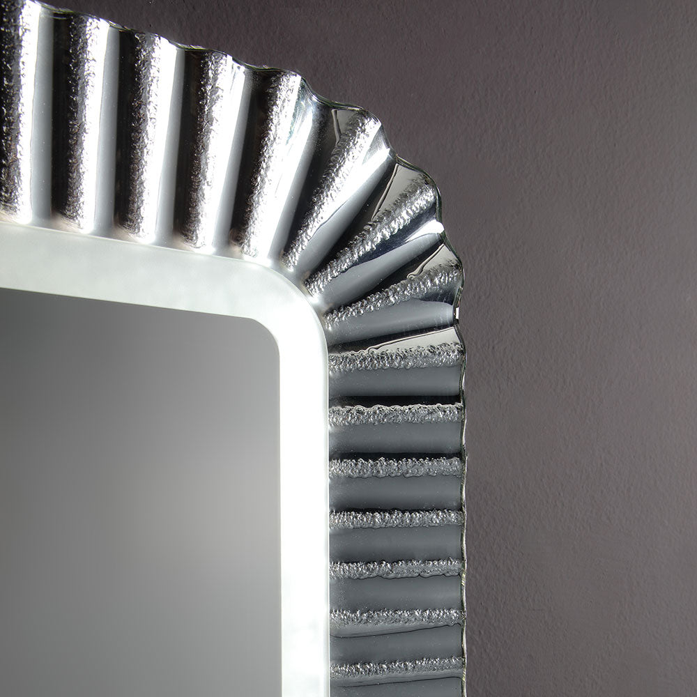 Specchio con Cornice in Vetro Argento 94x68 cm